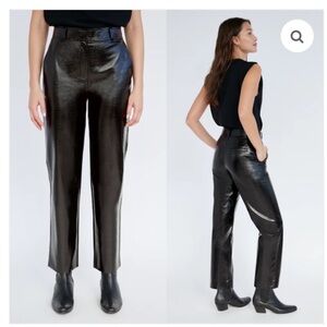 Aritzia Babaton The New Command Pant in Black Gloss Sz 2